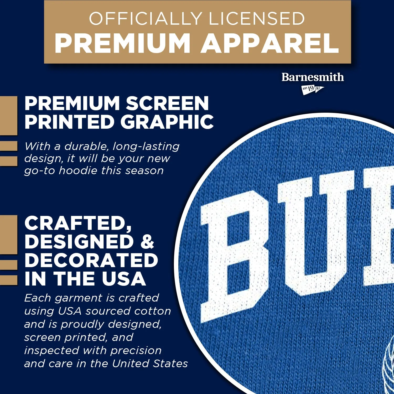 University at Buffalo Heritage Hooded Sweatshirt (Royal Blue) sold by Barnesmith product image thumbnail 4