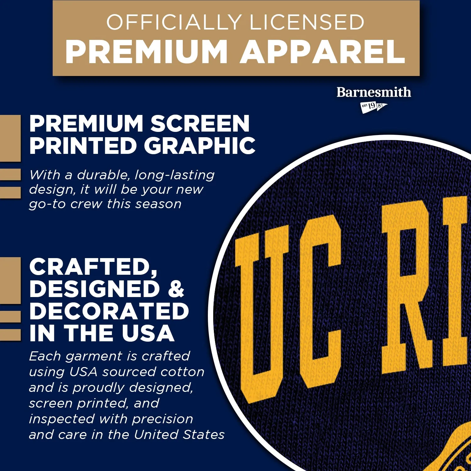 University of California, Riverside Heritage Sweatshirt (Navy) sold by Barnesmith product image thumbnail 4