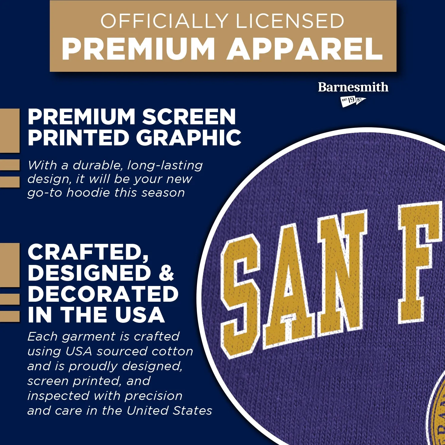 San Francisco State University Heritage Hooded Sweatshirt (Purple) sold by Barnesmith product image thumbnail 4