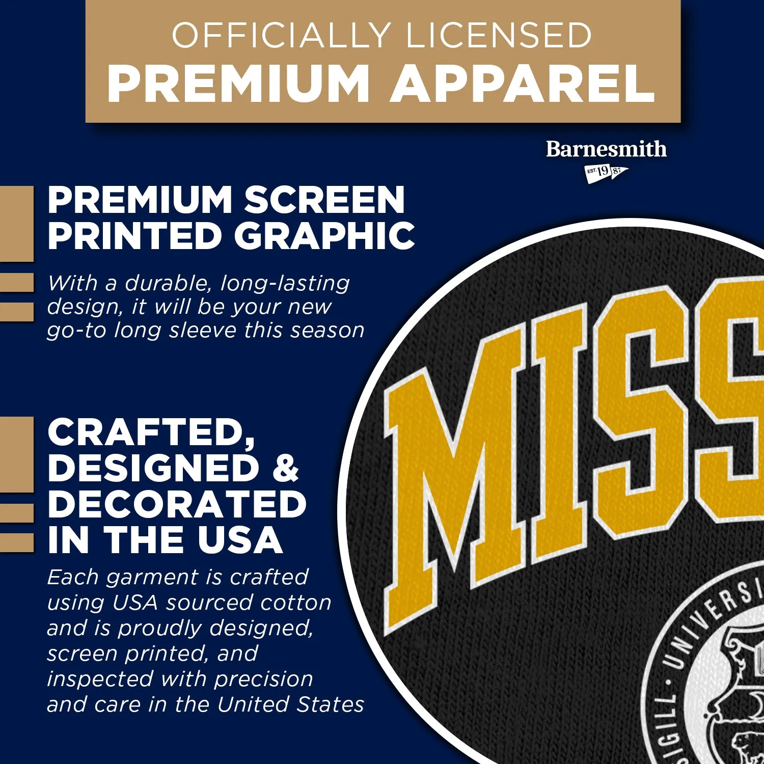 University of Missouri Heritage Long Sleeve T-Shirt (Black) sold by Barnesmith product image thumbnail 4