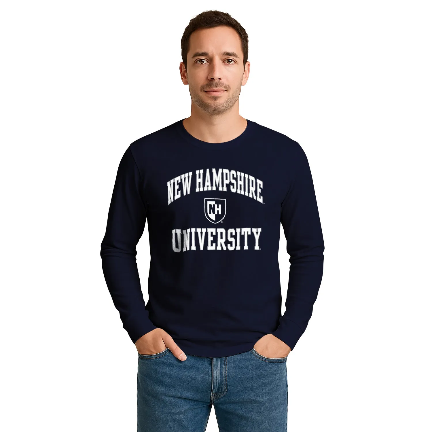 University of New Hampshire Heritage Long Sleeve T-Shirt (Navy) sold by Barnesmith product image thumbnail 2