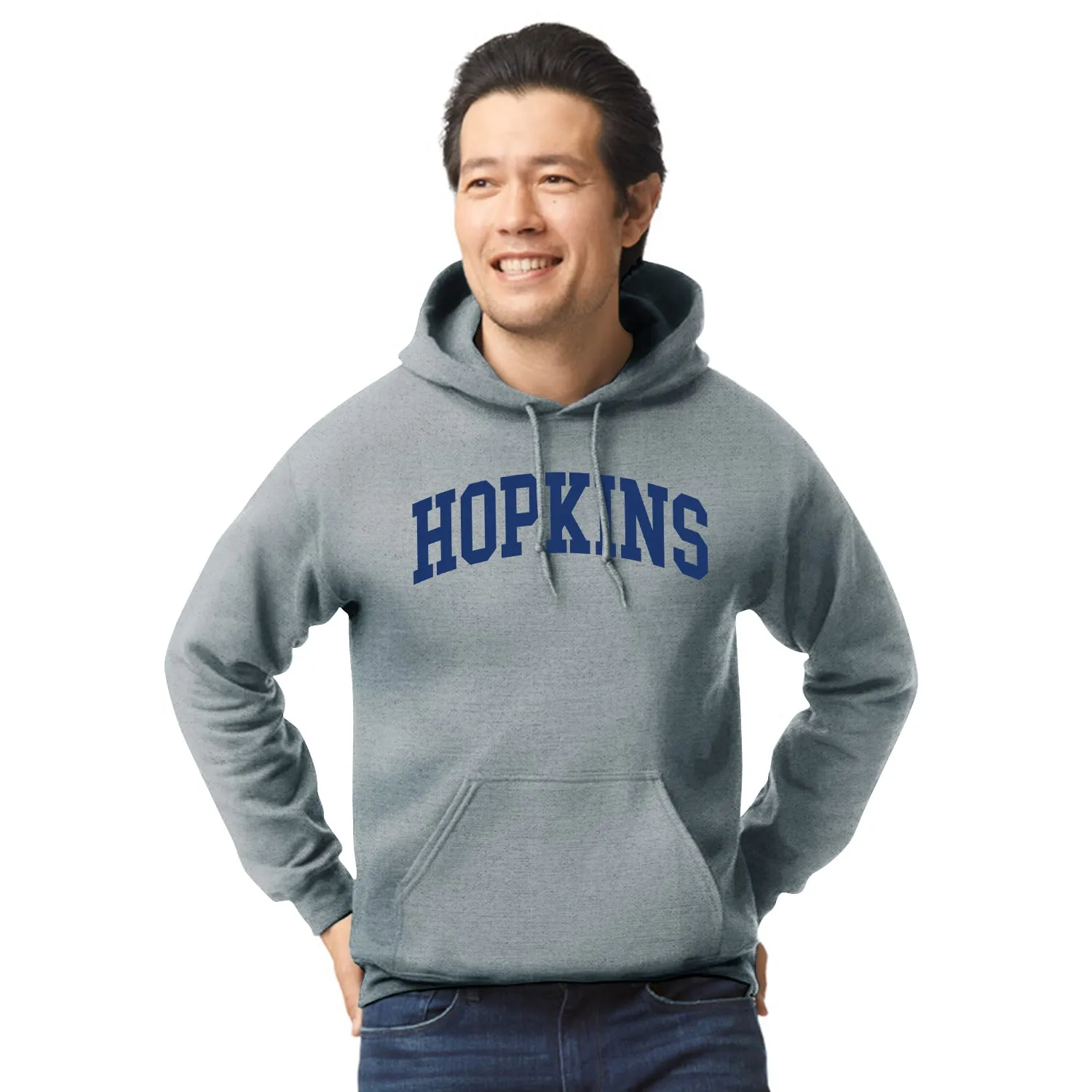 Johns Hopkins University Heritage Hooded Sweatshirt (Charcoal Grey) sold by Barnesmith product image thumbnail 2