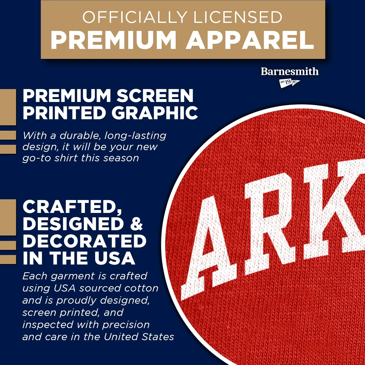 Arkansas State University Heritage T-Shirt (Red) sold by Barnesmith product image thumbnail 4