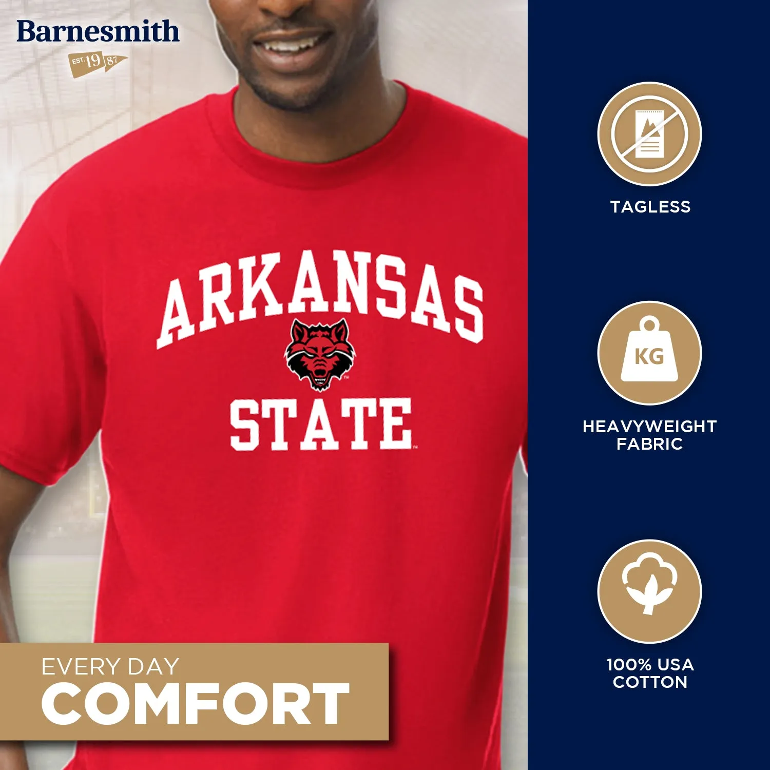 Arkansas State University Heritage T-Shirt (Red) sold by Barnesmith product image thumbnail 3