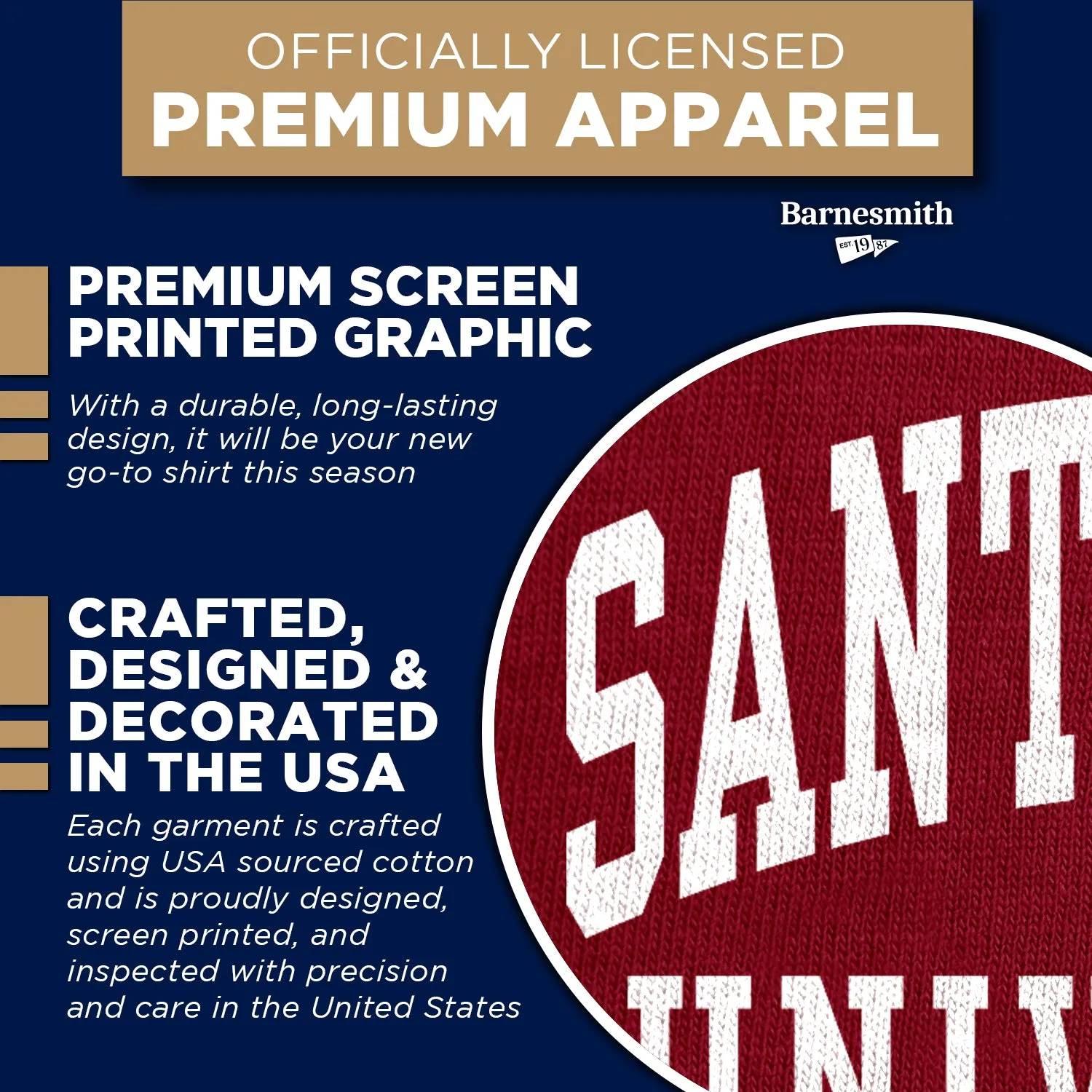 Santa Clara University Classic T-Shirt (Cardinal) sold by Barnesmith product image thumbnail 4