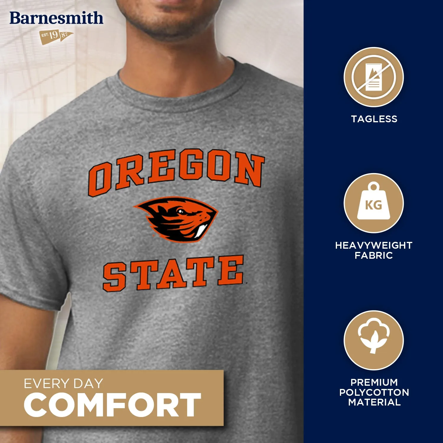 Oregon State University Spirit T-Shirt (Charcoal Grey) sold by Barnesmith product image thumbnail 3