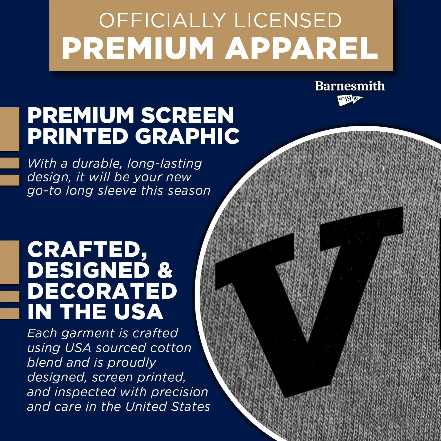 Virginia Commonwealth University Classic Long Sleeve T-Shirt (Charcoal Grey) sold by Barnesmith product image thumbnail 4