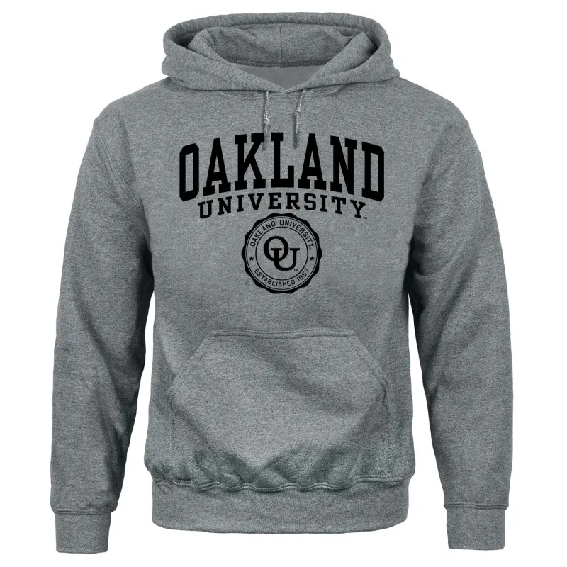 Oakland University Heritage Hooded Sweatshirt (Charcoal Grey) sold by Barnesmith