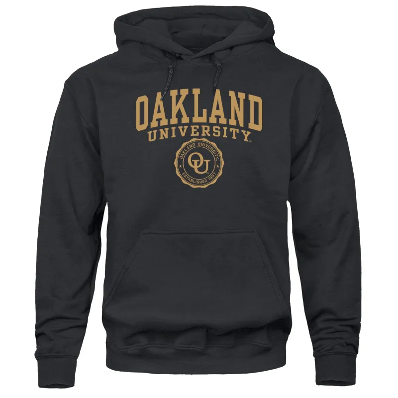 Oakland University Heritage Hooded Sweatshirt (Black) sold by Barnesmith