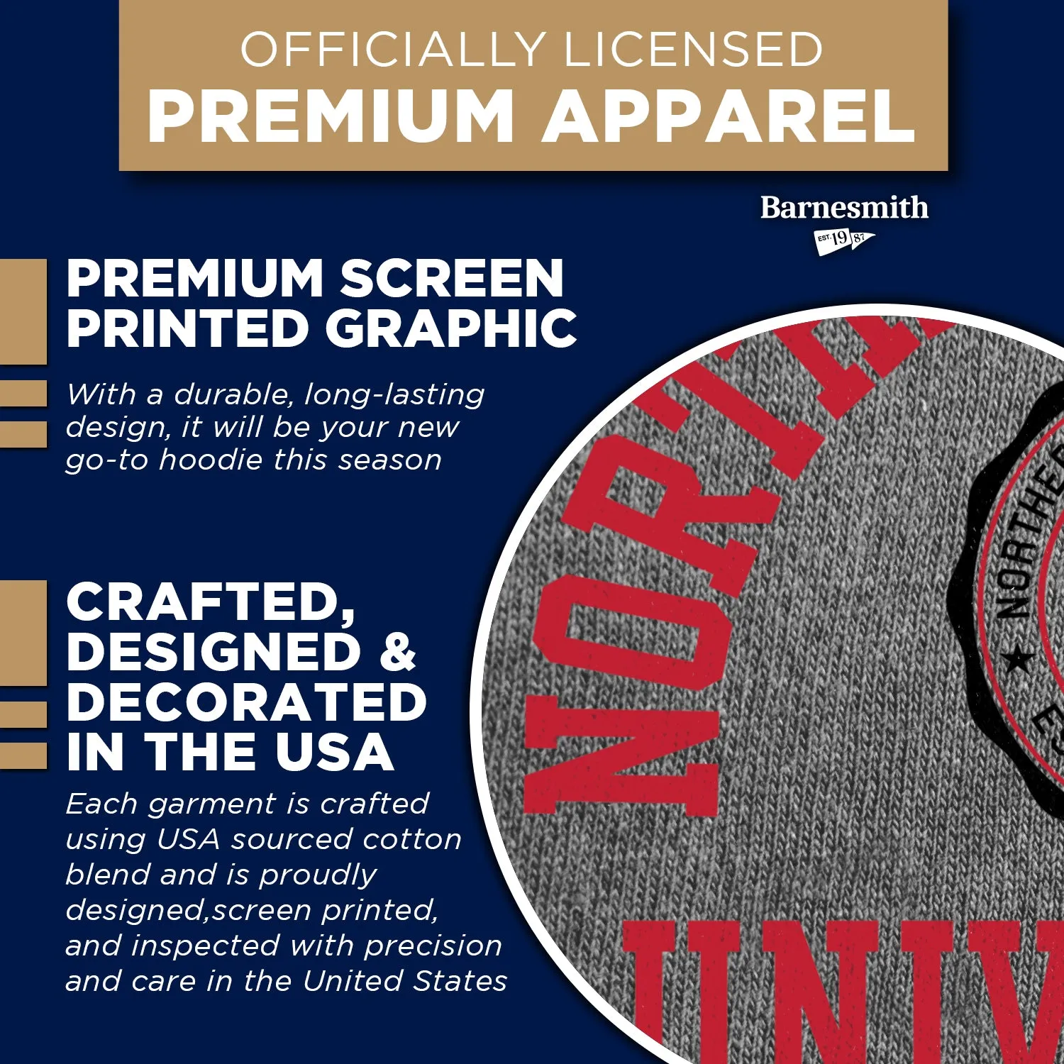 Northern Illinois University Heritage Hooded Sweatshirt (Charcoal Grey) sold by Barnesmith product image thumbnail 4