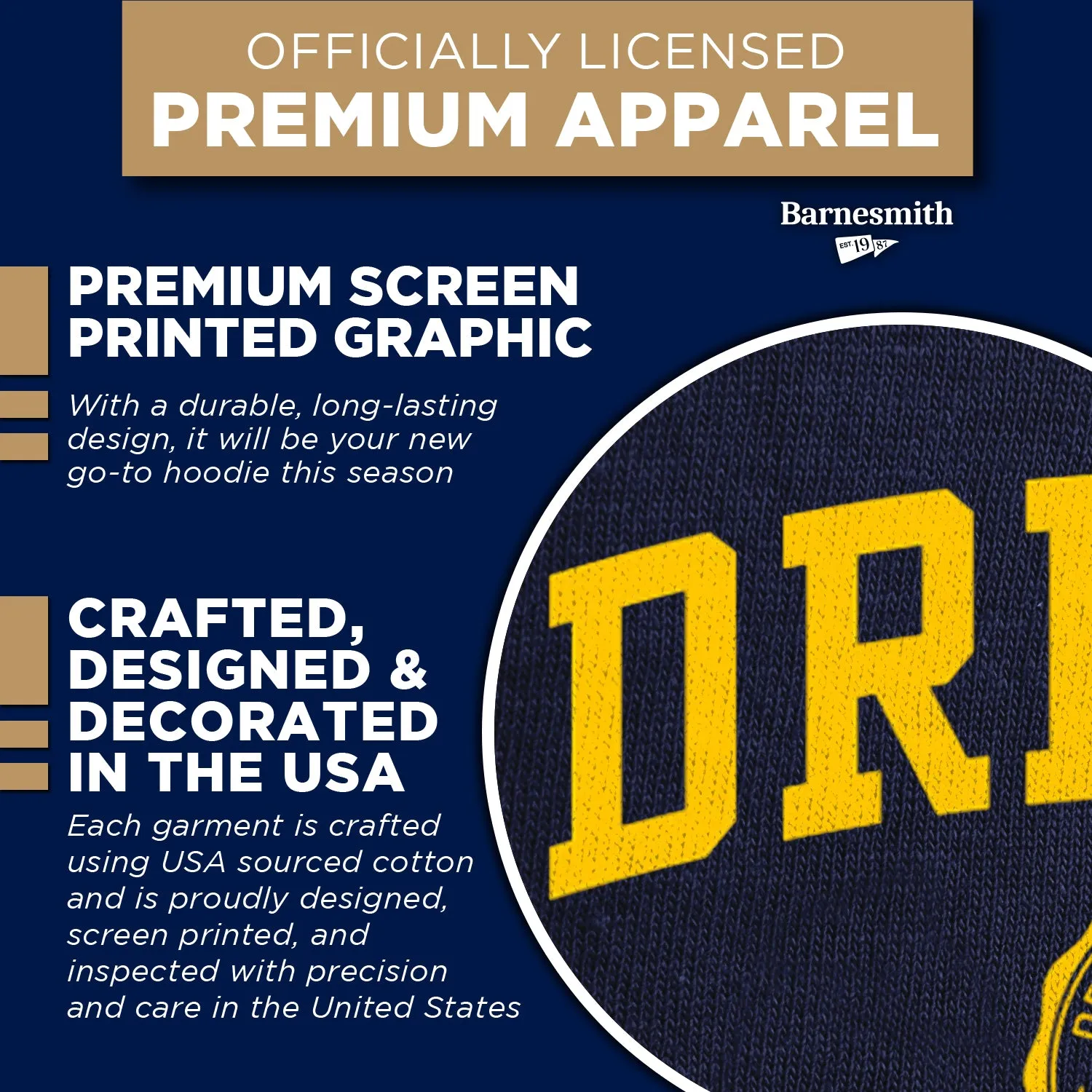 Drexel University Heritage Hooded Sweatshirt (Navy) sold by Barnesmith product image thumbnail 4