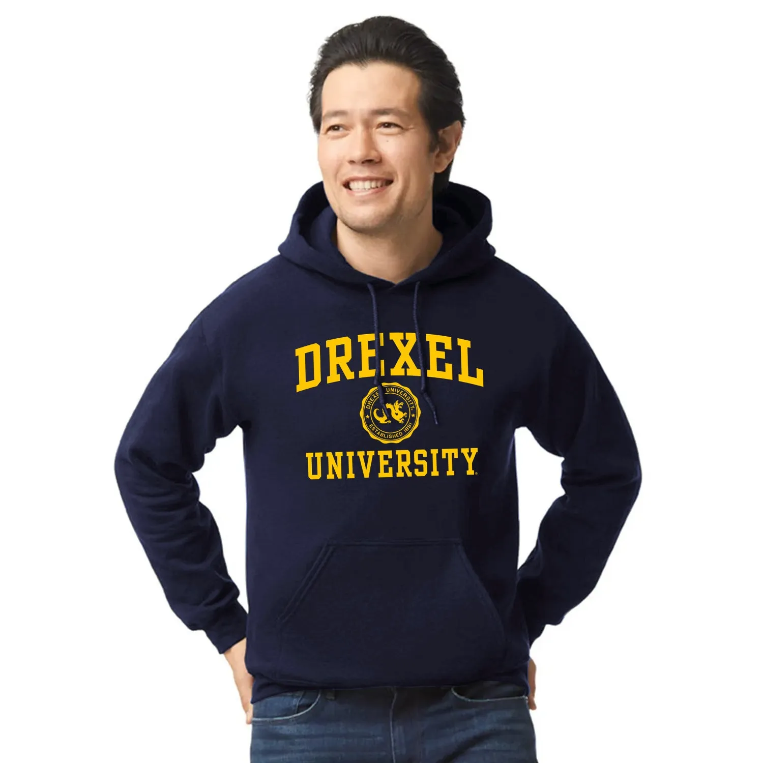 Drexel University Heritage Hooded Sweatshirt (Navy) sold by Barnesmith product image thumbnail 2