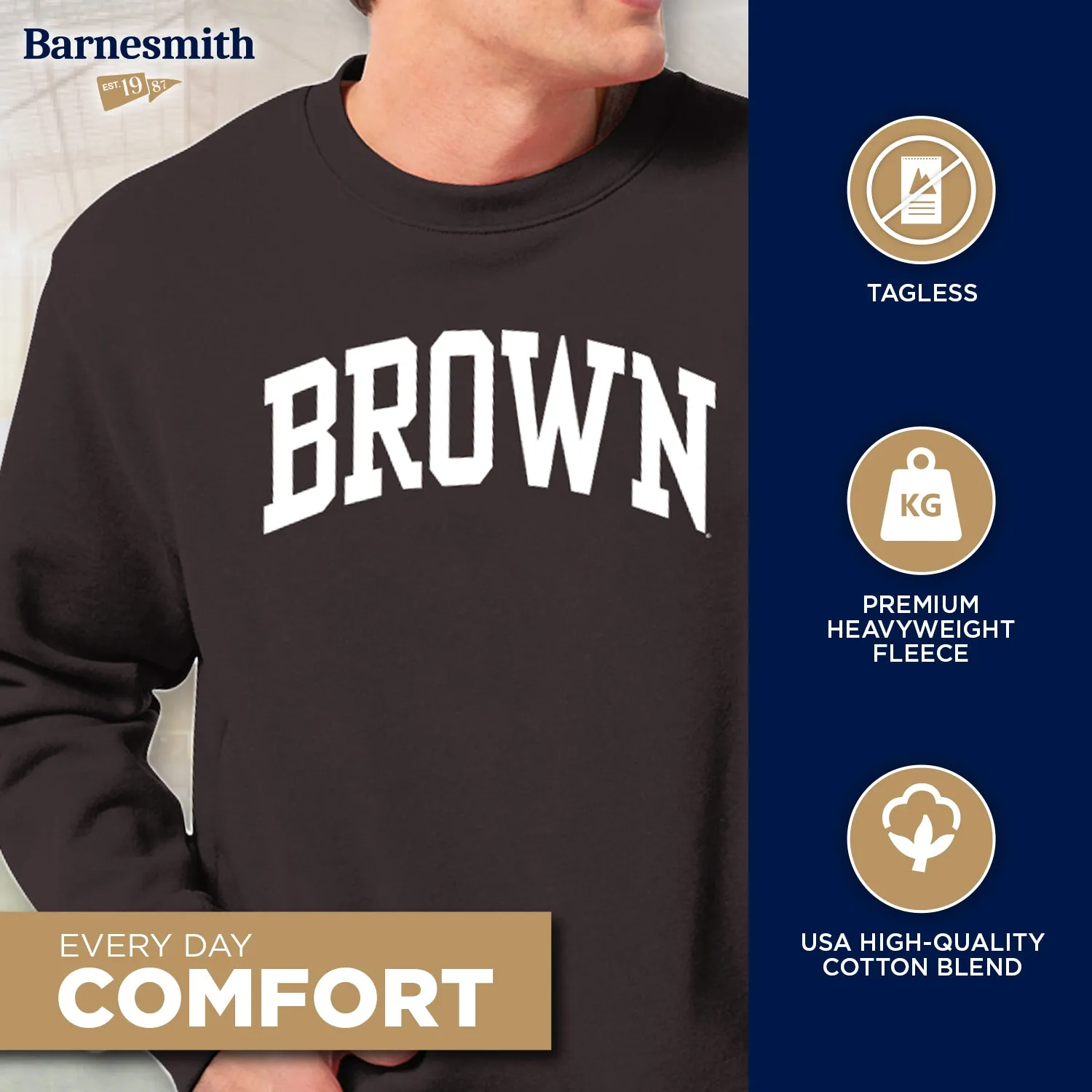 Brown Essential Sweatshirt (Brown) sold by Barnesmith product image thumbnail 3