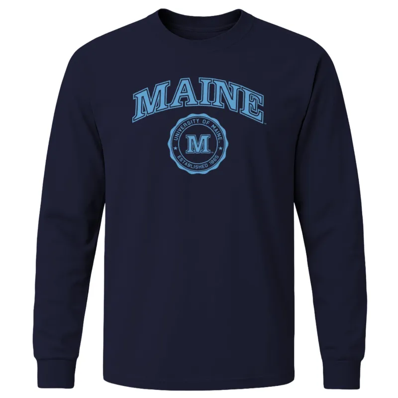 University of Maine Heritage Long Sleeve T-Shirt (Navy) sold by Barnesmith
