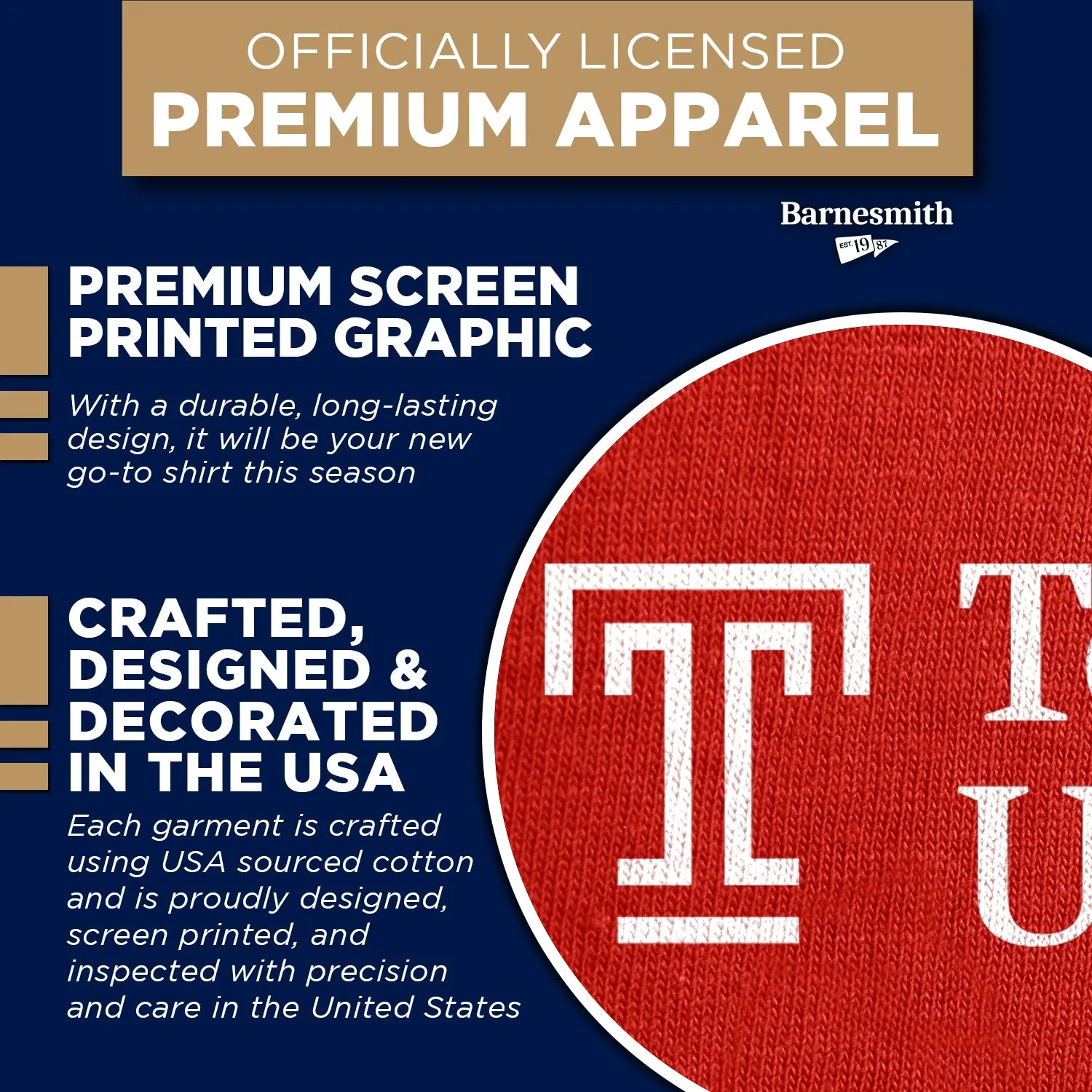 Temple University Heritage T-Shirt (Red) II sold by Barnesmith product image thumbnail 4