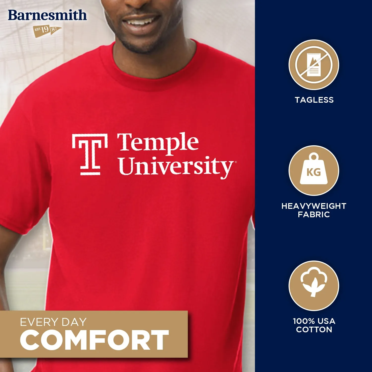 Temple University Heritage T-Shirt (Red) II sold by Barnesmith product image thumbnail 3