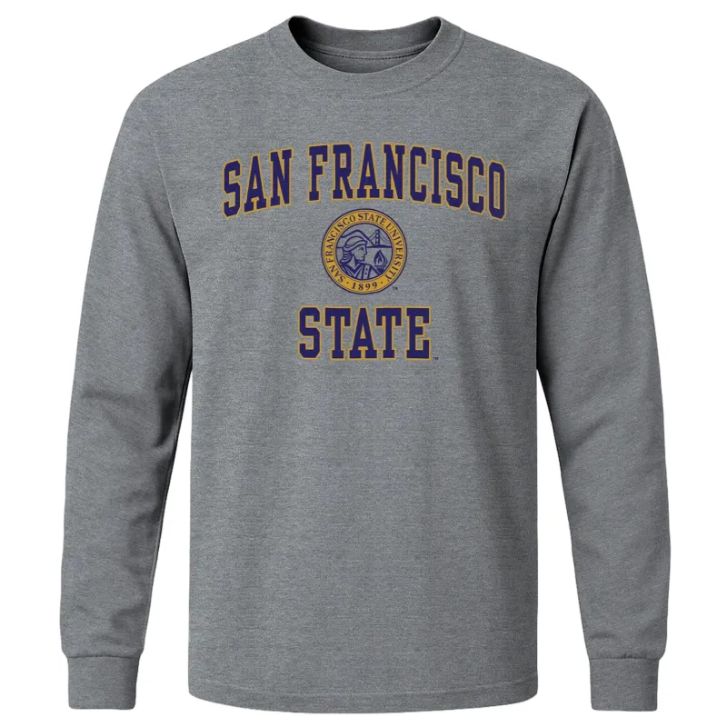San Francisco State University Heritage Long Sleeve T-Shirt (Charcoal Grey) made by Barnesmith