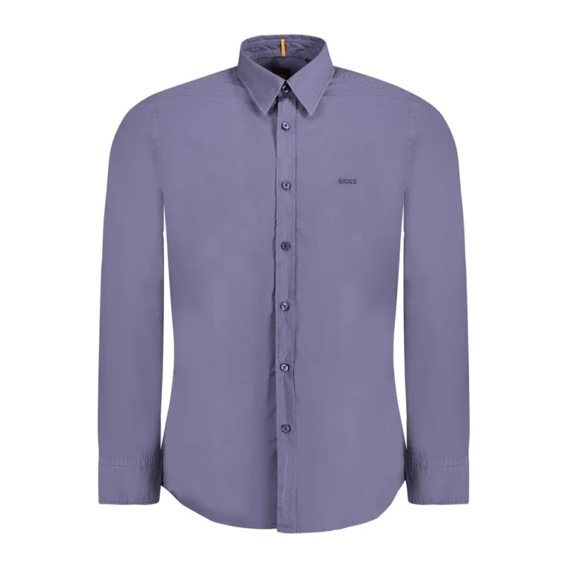 Hugo Boss Blue Cotton Men Shirt sold by Siebentaschen