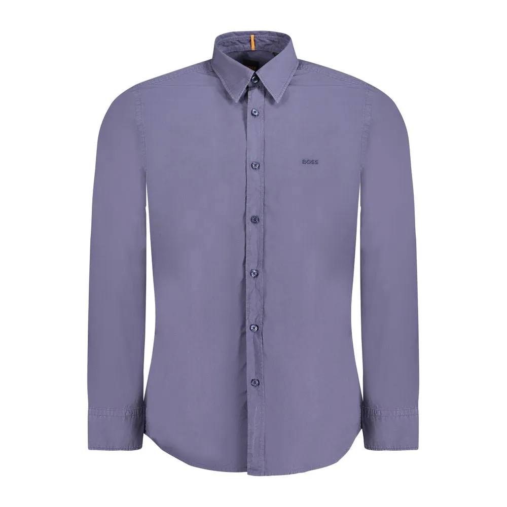 Hugo Boss Blue Cotton Men Shirt sold by Siebentaschen