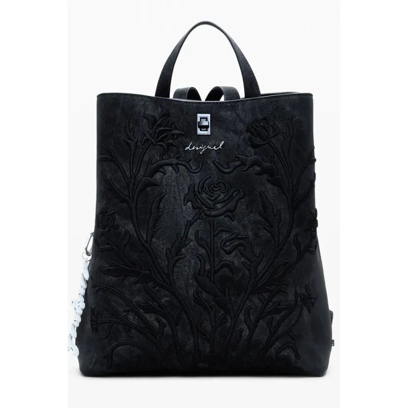 Desigual Black Polyethylene Women Backpack sold by Siebentaschen