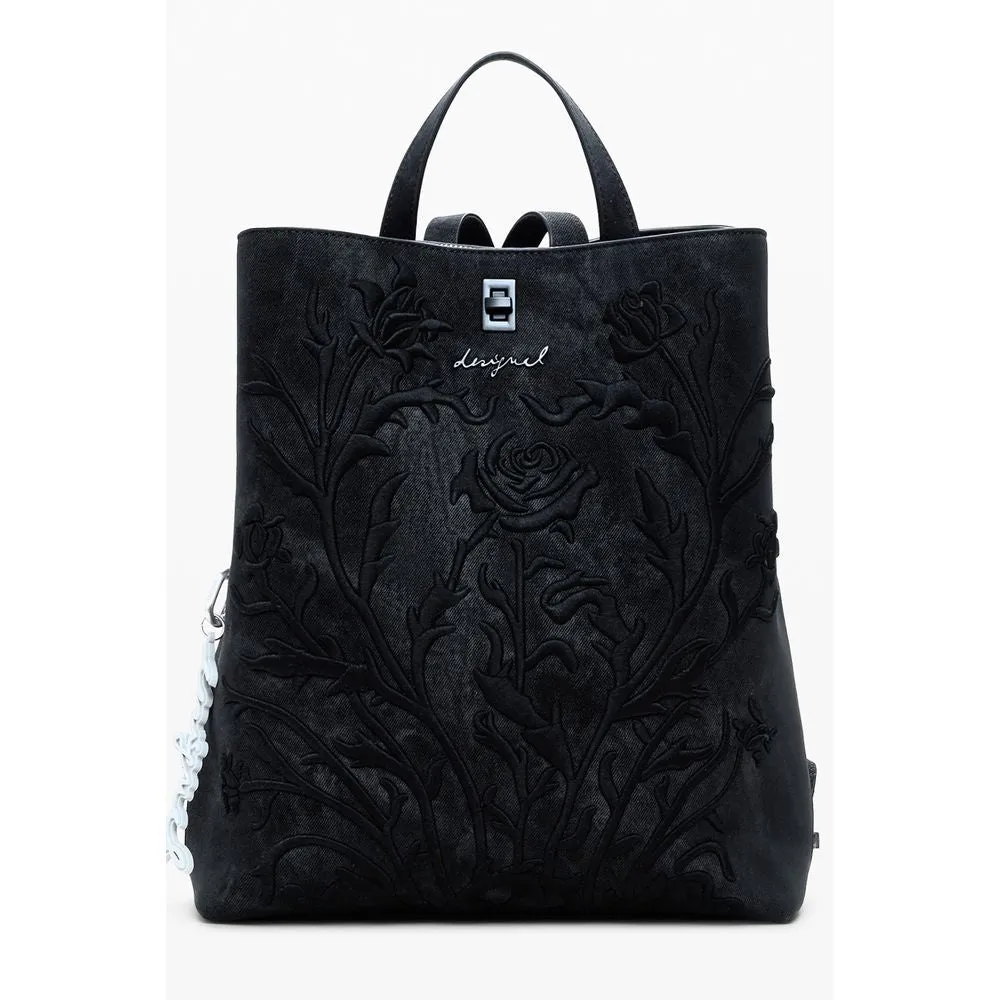 Desigual Black Polyethylene Women Backpack sold by Siebentaschen