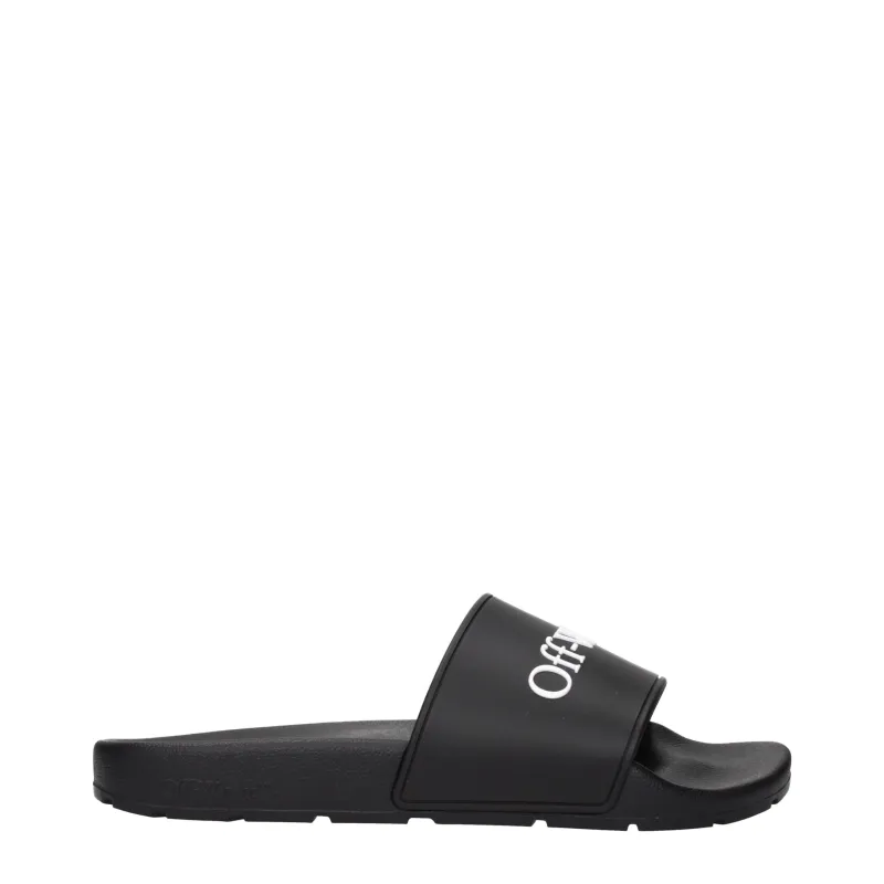 Off-White Black Cotton Slippers Sandals sold by Siebentaschen