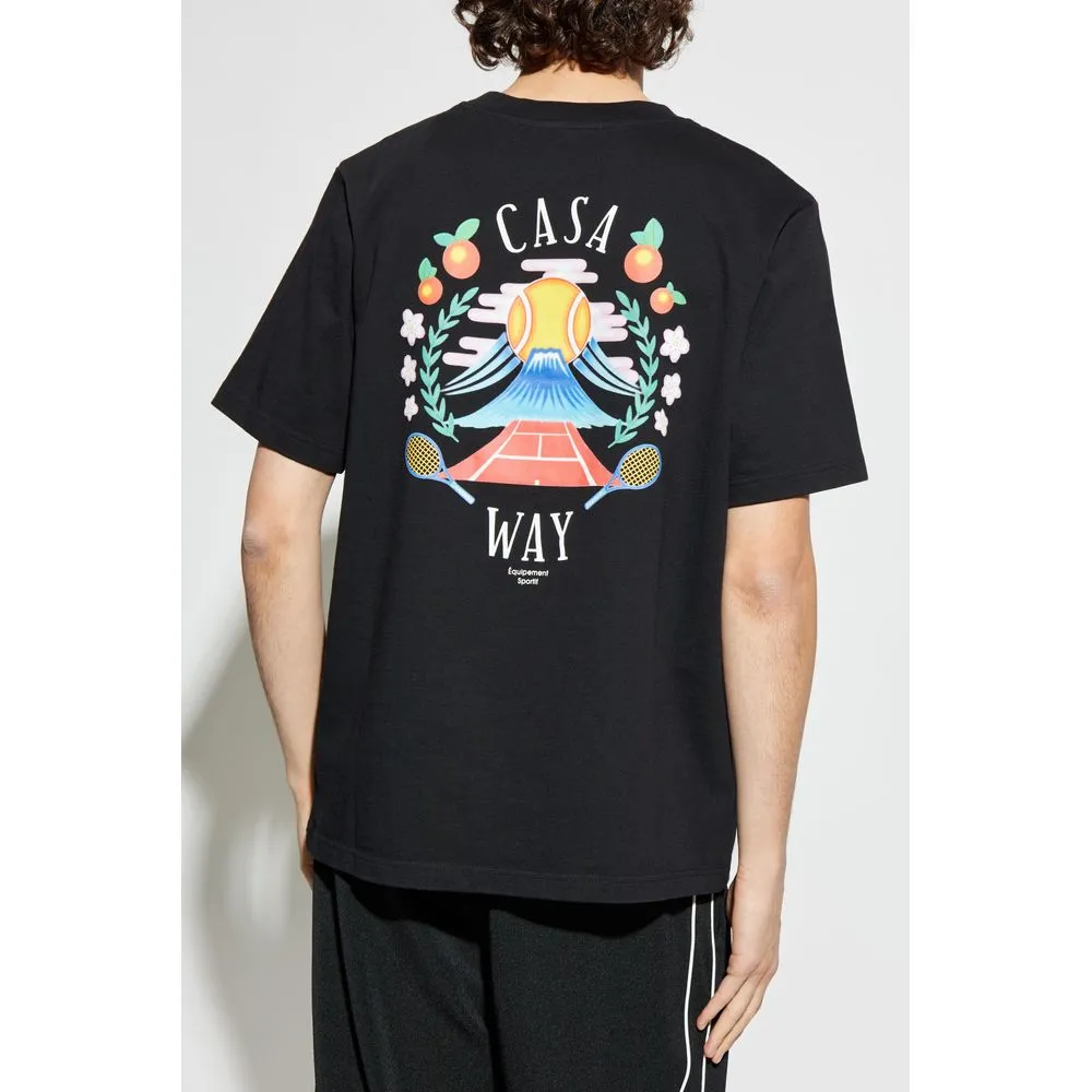 Casablanca Black Cotton T-Shirt sold by Siebentaschen product image thumbnail 4