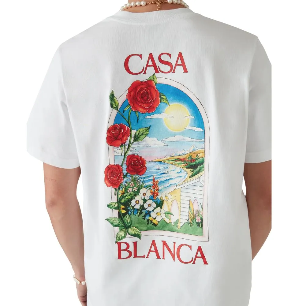 Casablanca White Cotton T-Shirt sold by Siebentaschen product image thumbnail 3