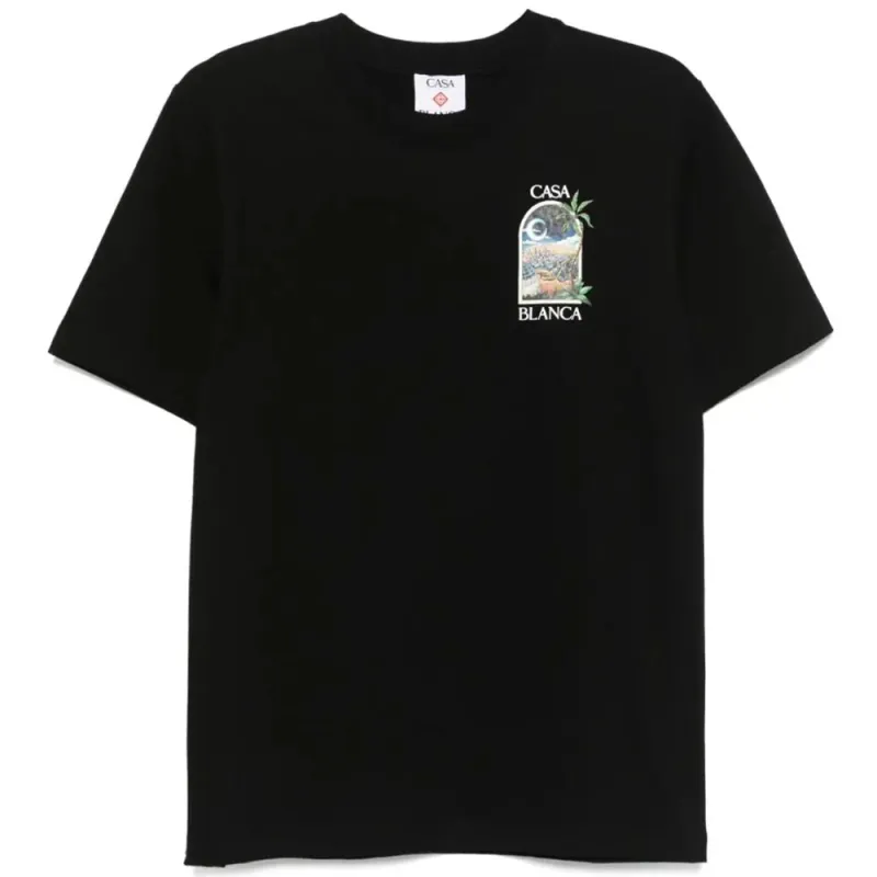 Casablanca Black Cotton T-Shirt made by Casablanca