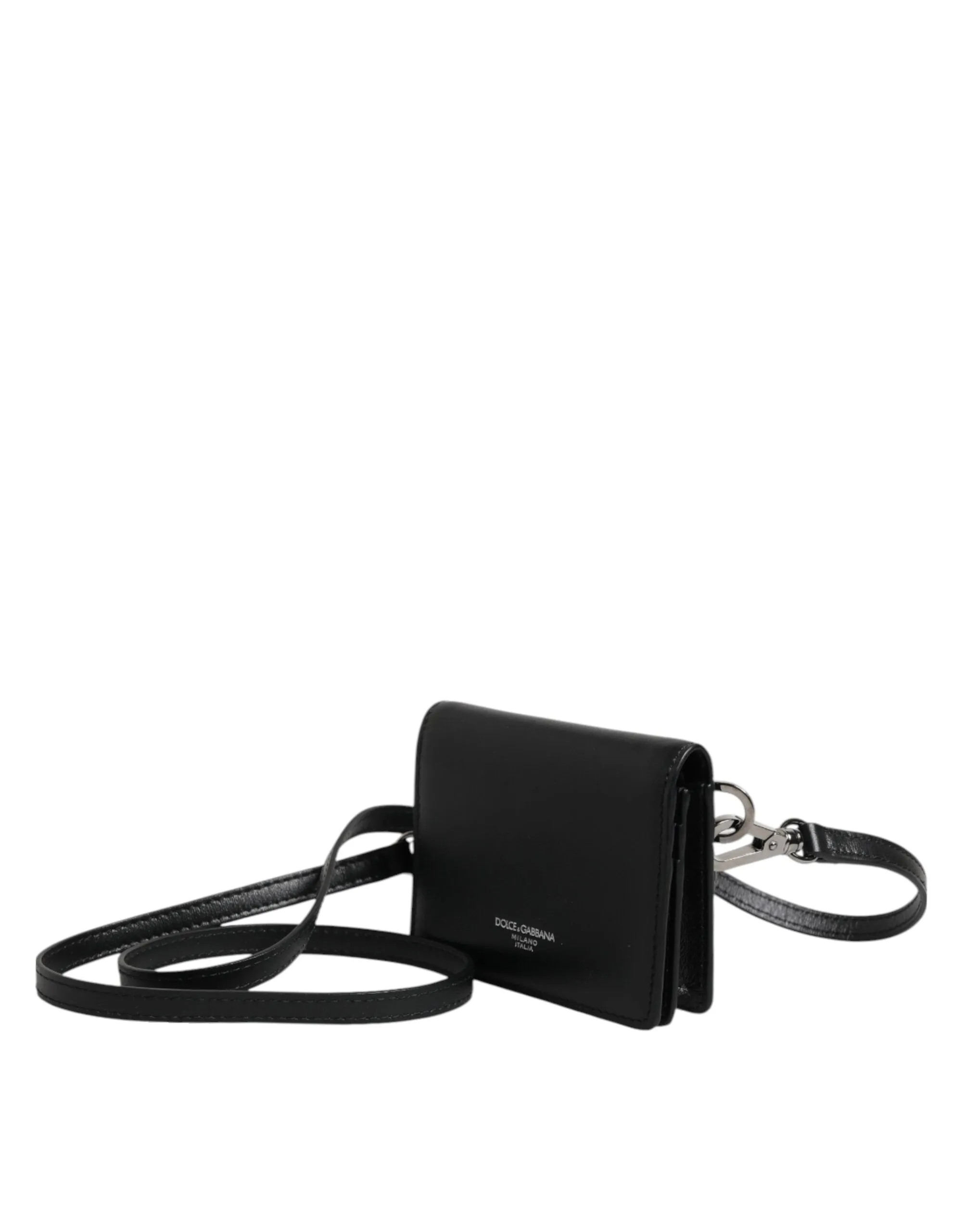 Dolce & Gabbana Black Leather Bifold Card Holder Crossbody Men Borse Bag sold by Siebentaschen product image thumbnail 3