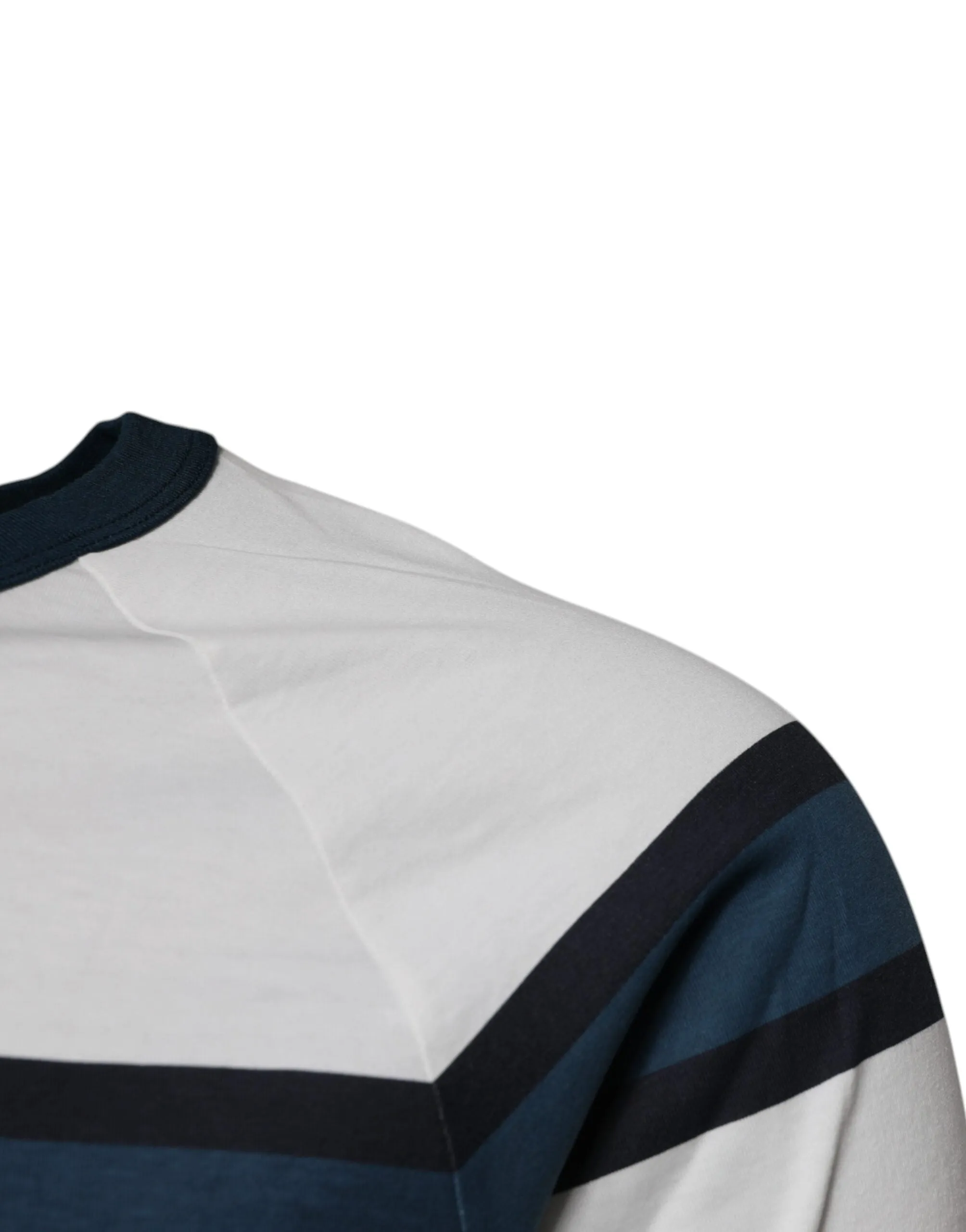 Dolce & Gabbana White Logo Print Cotton Men Crew Neck T-shirt sold by Siebentaschen product image thumbnail 3