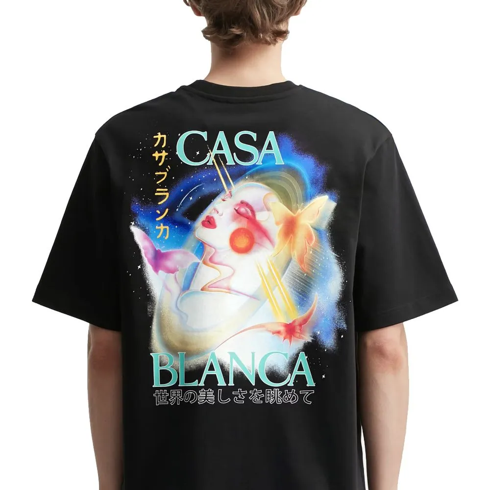 Casablanca Black Cotton T-Shirt sold by Siebentaschen product image thumbnail 4