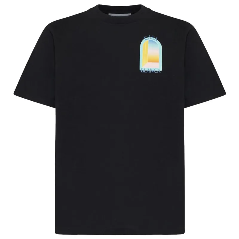 Casablanca Black Cotton T-Shirt sold by Siebentaschen