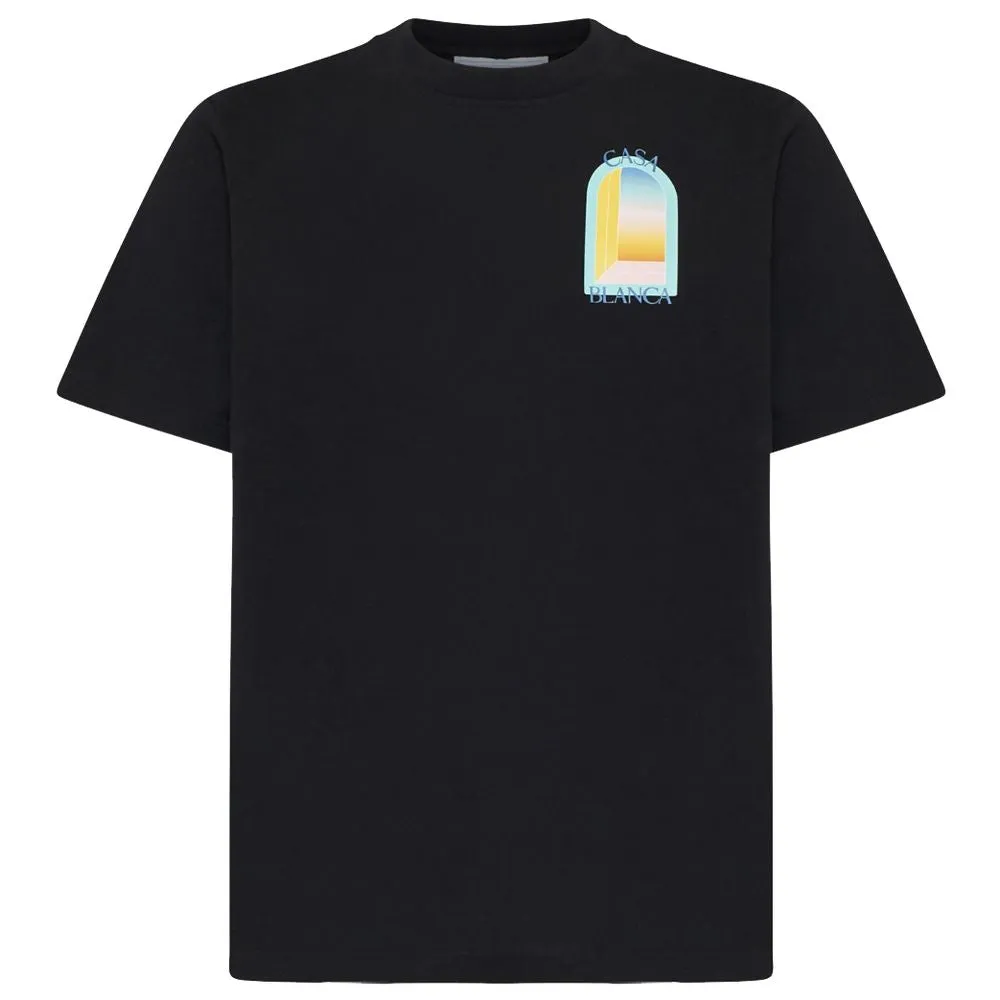 Casablanca Black Cotton T-Shirt sold by Siebentaschen
