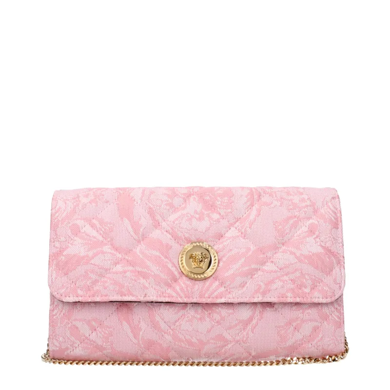 Versace Pink Fabric Clutch Bag sold by Siebentaschen