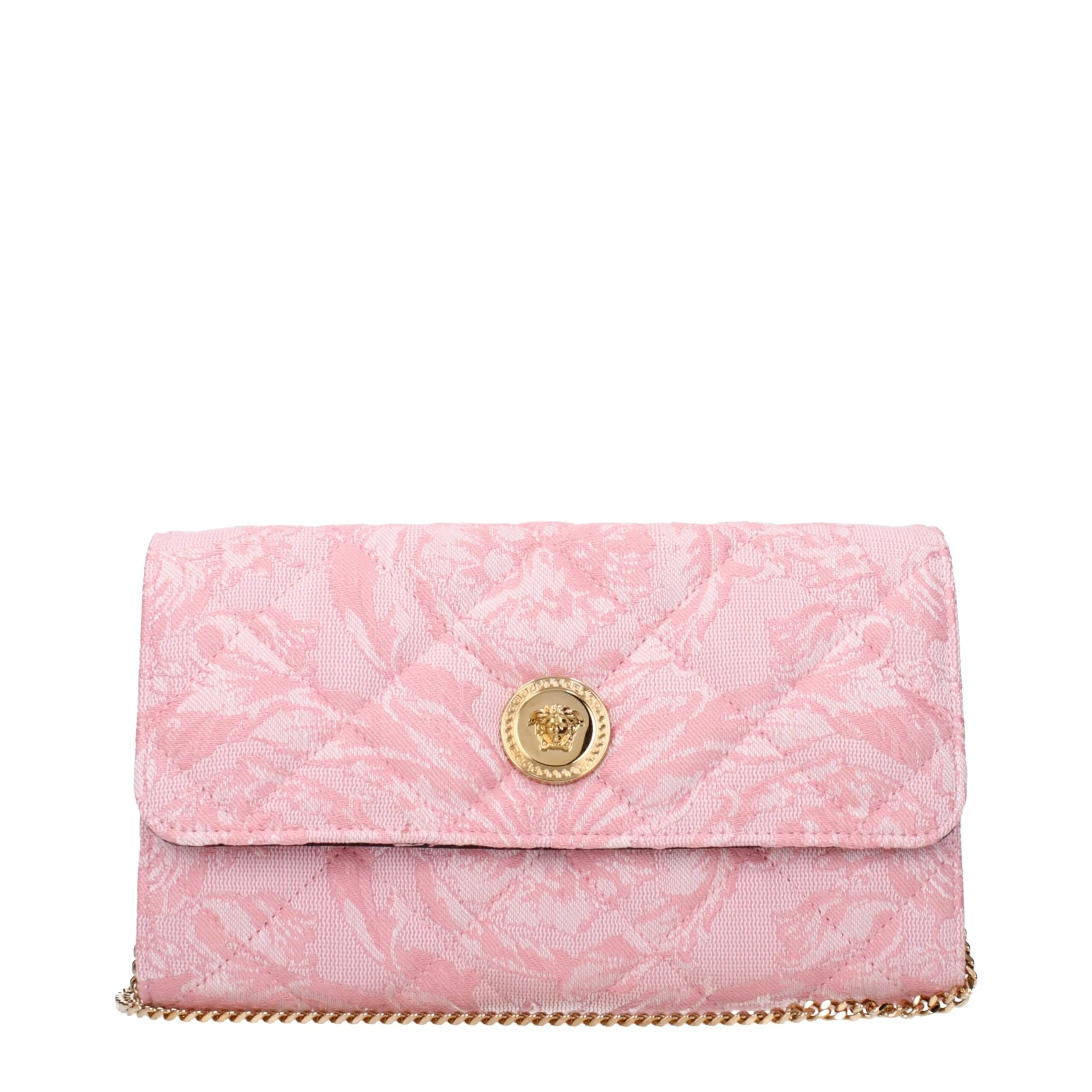 Versace Pink Fabric Clutch Bag sold by Siebentaschen
