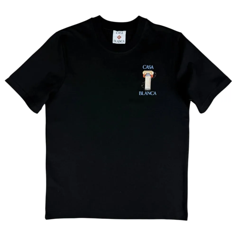 Casablanca Black Cotton T-Shirt sold by Siebentaschen