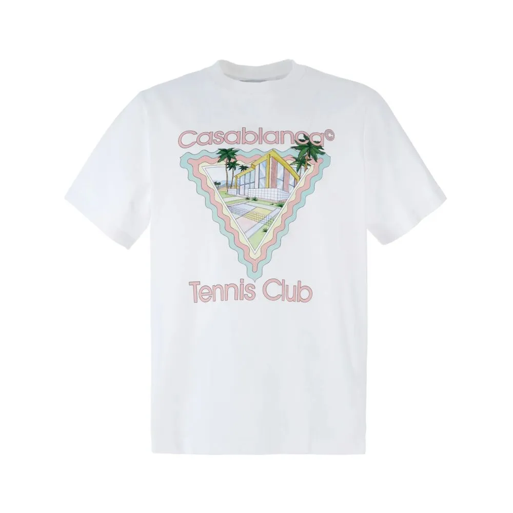 Casablanca White Cotton T-Shirt sold by Siebentaschen