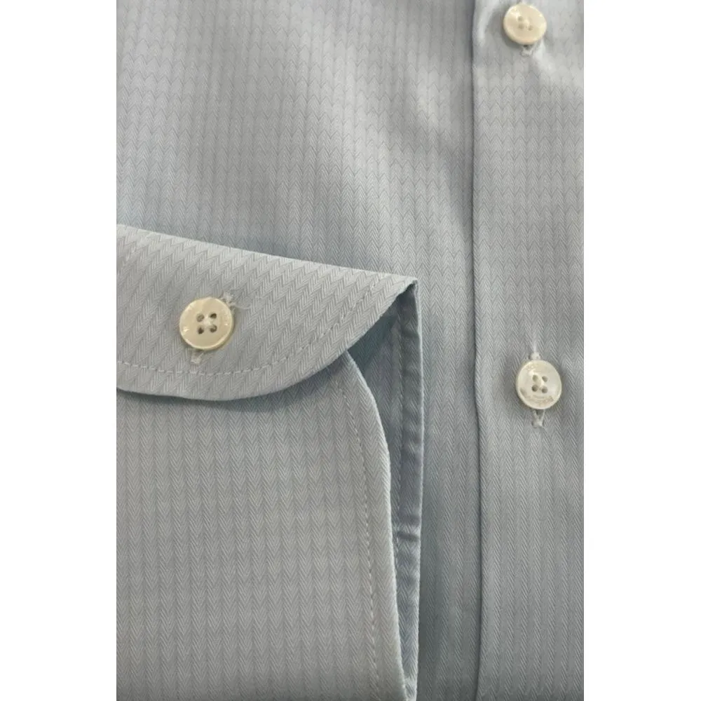 Baldinini Trend Light Blue Cotton Shirt sold by Siebentaschen product image thumbnail 4