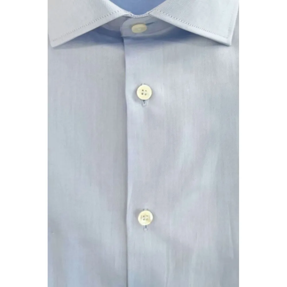 Baldinini Trend Light Blue Cotton Shirt sold by Siebentaschen product image thumbnail 3