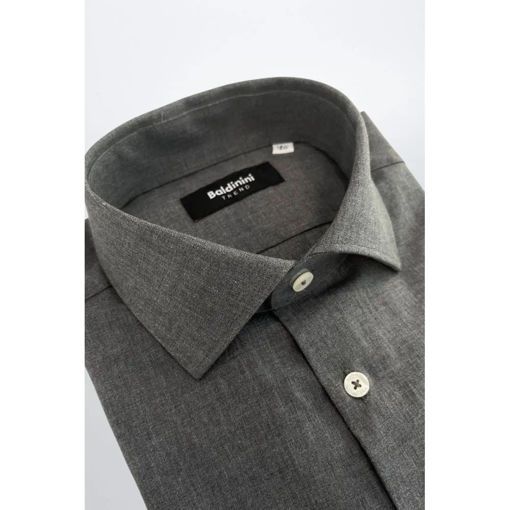 Baldinini Trend Gray Cotton Shirt sold by Siebentaschen product image thumbnail 2