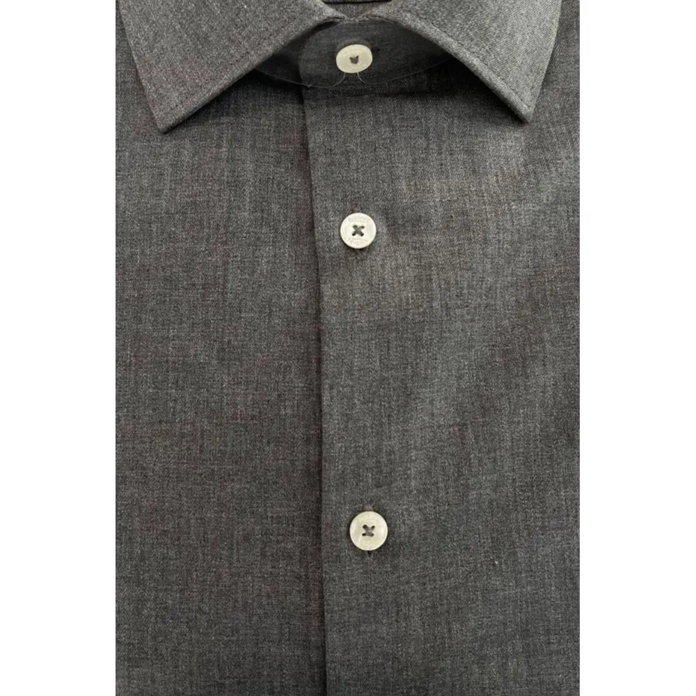 Baldinini Trend Gray Cotton Shirt sold by Siebentaschen product image thumbnail 3