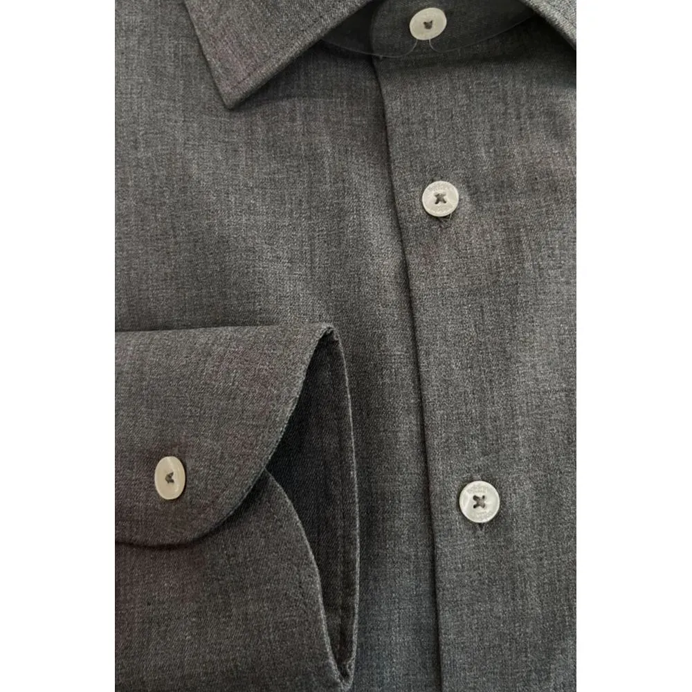 Baldinini Trend Gray Cotton Shirt sold by Siebentaschen product image thumbnail 4