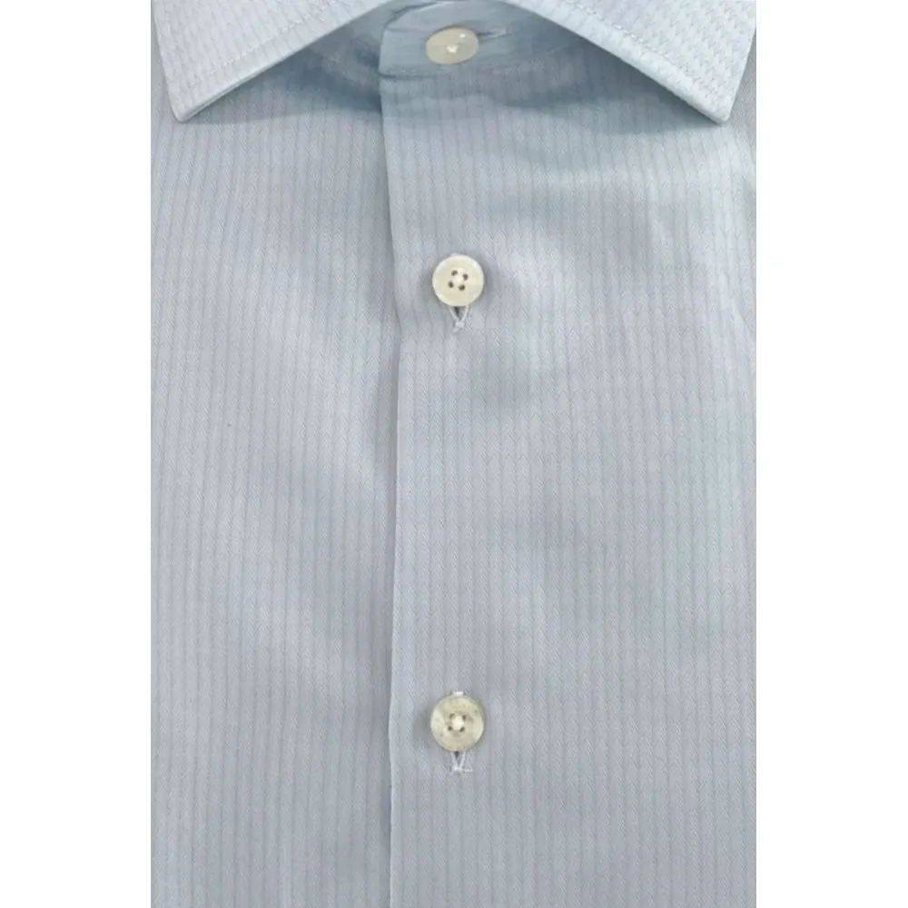 Baldinini Trend Light Blue Cotton Shirt sold by Siebentaschen product image thumbnail 3