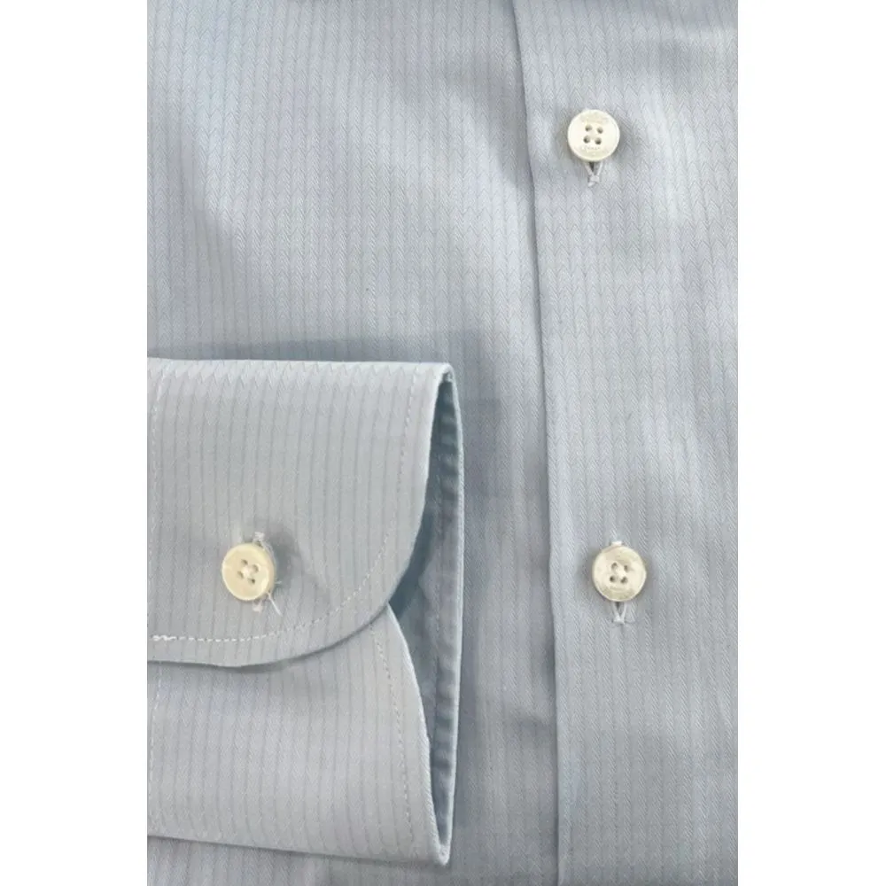 Baldinini Trend Light Blue Cotton Shirt sold by Siebentaschen product image thumbnail 4