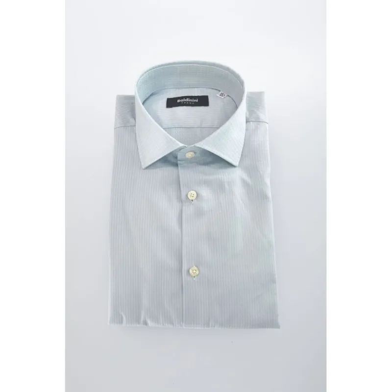 Baldinini Trend Light Blue Cotton Shirt sold by Siebentaschen