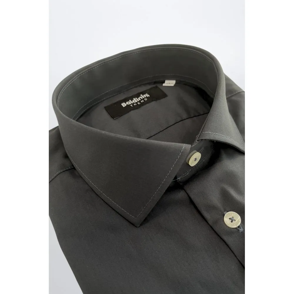 Baldinini Trend Gray Cotton Shirt sold by Siebentaschen product image thumbnail 2