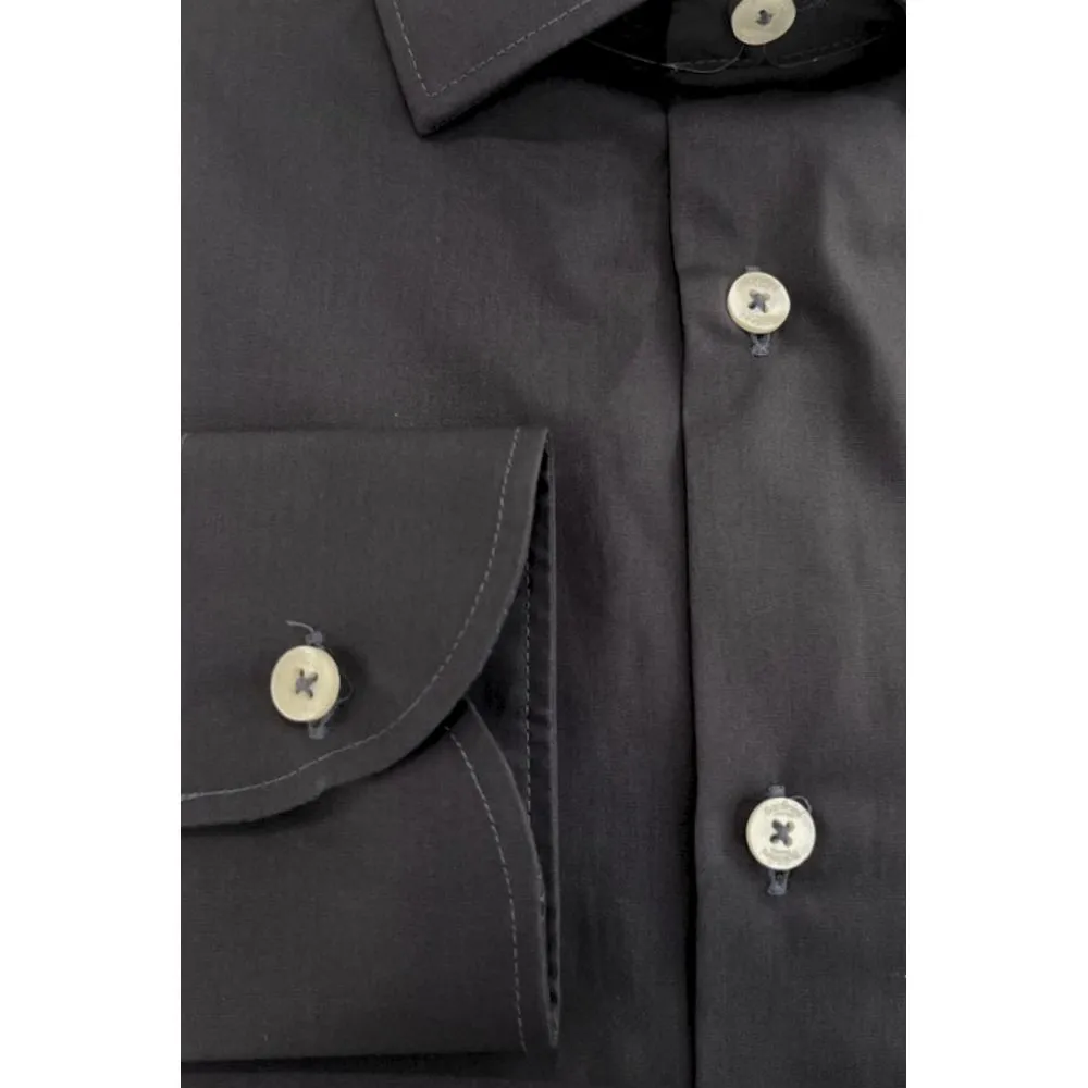 Baldinini Trend Gray Cotton Shirt sold by Siebentaschen product image thumbnail 4