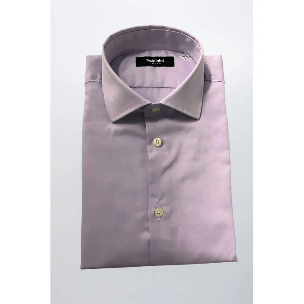 Baldinini Trend Purple Cotton Shirt sold by Siebentaschen