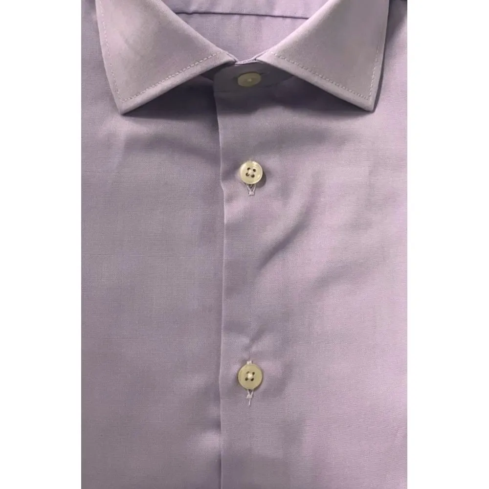 Baldinini Trend Purple Cotton Shirt sold by Siebentaschen product image thumbnail 3